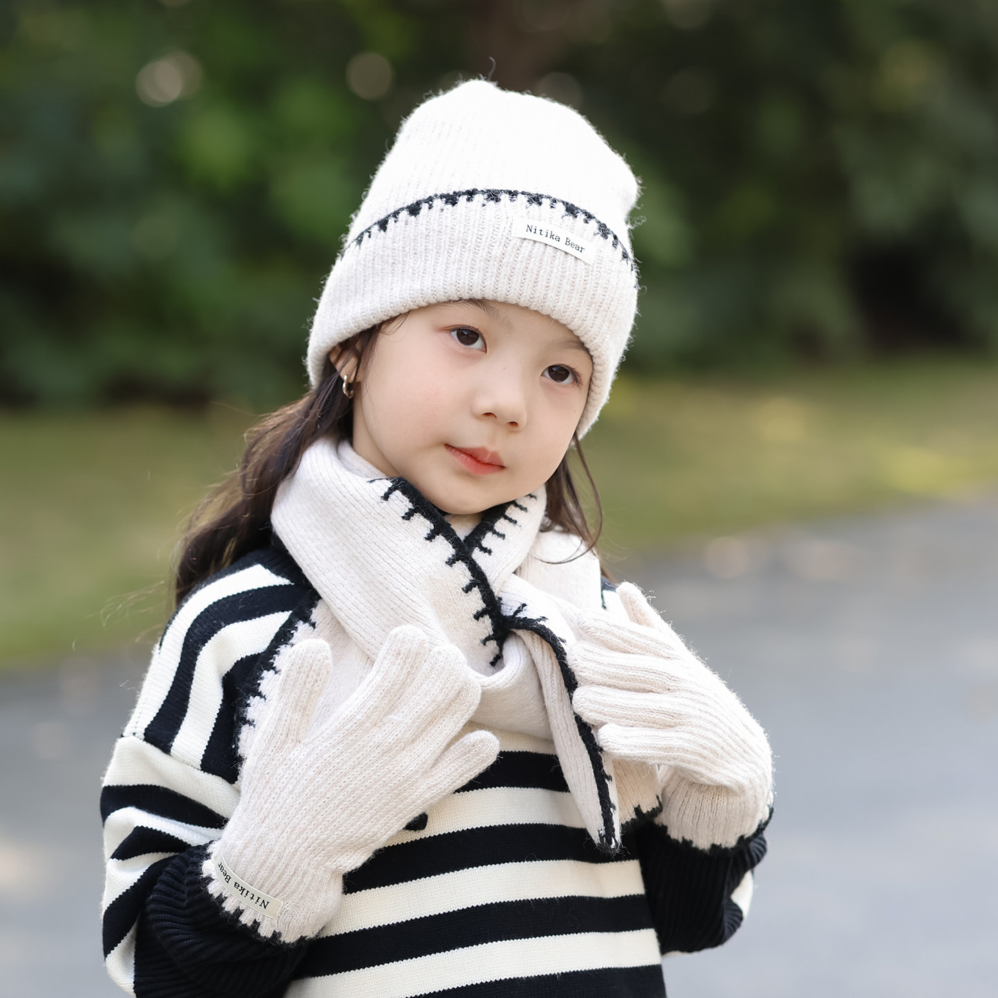 儿童帽子围巾手套三件套冬季女孩女童毛线帽保暖男孩男童针织帽潮,淘宝优惠券,粉丝福利购,淘宝优惠卷