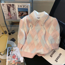 Fa-style fake two inlaid with long sleeves Knitted Shirts Women Spring Summer New Easy unique Dont make sweaters Lazy Wind blouses