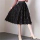 2025 Spring and Autumn New High-waisted Super Hot Fairy Sweet Chiffon Tassel Skirt Mid-Length Skirt Chic