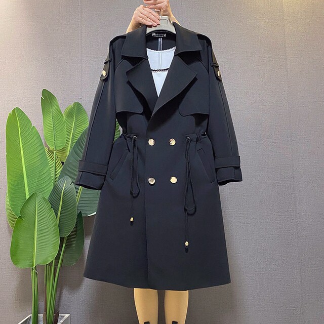 Fat MM plus size women's clothes 2026 spring and autumn fashion new air cotton waist slimming and age-reduced flesh-covering windbreaker trends