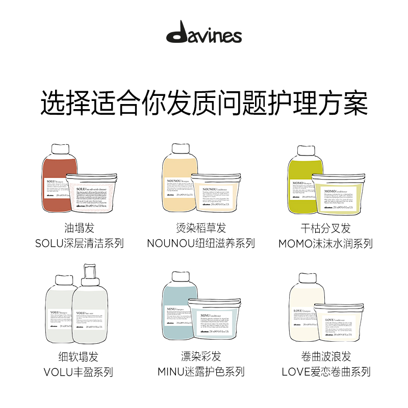 Davines大卫尼斯MOMO沫沫水润洗发水250ml 柔顺改善补水干枯毛躁 - 图2