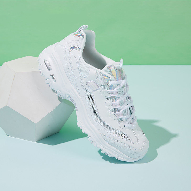 Skechers斯凯奇女鞋秋冬季款女款透气小白鞋复古老爹鞋运动熊猫鞋,淘宝优惠券,粉丝福利购,淘宝优惠卷