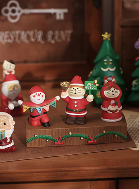 圣诞节日式可爱猫咪ins树脂摆件
