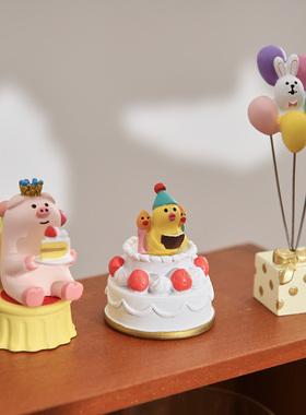 盐岛时光生日快乐日式树脂摆件