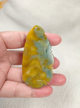 岫玉蛇吊坠花玉蓝水十二生肖蛇毛衣链挂件天然保真包邮一物一图