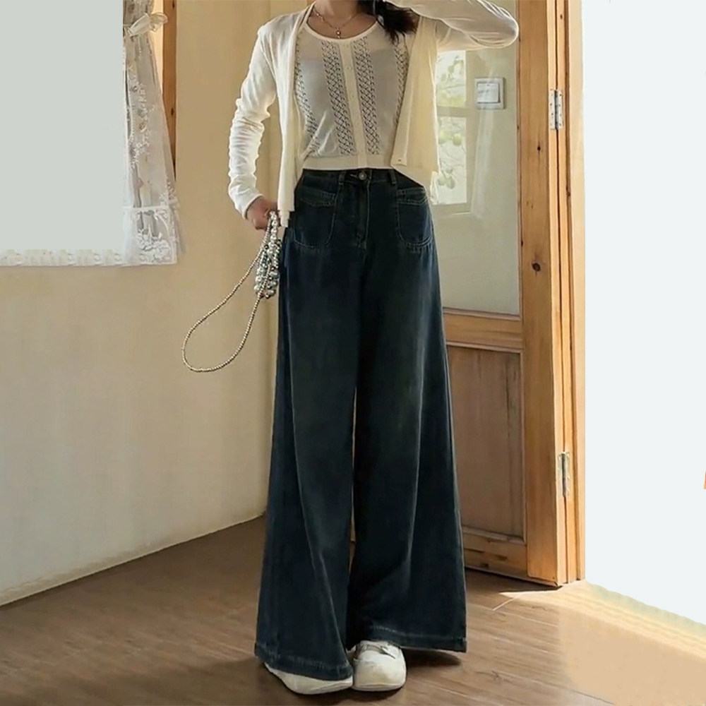 300斤特大码宽松阔腿牛仔裤女春秋胖mm显瘦梨形身材松弛感直筒裤,淘宝优惠券,粉丝福利购,淘宝优惠卷