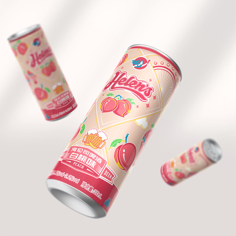 Helens海伦司啤酒葡萄草莓白桃330ml*6罐
