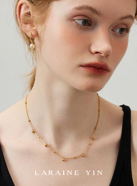 小众轻奢球球流苏项链女