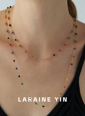 【买3免1】轻奢小众石头玛瑙圆珠钛钢项链女日常轻奢小众百搭配饰