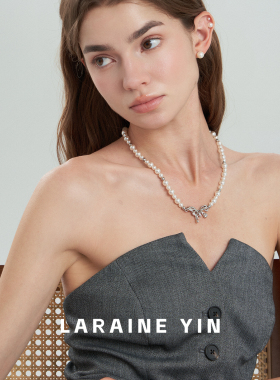 轻奢珍珠项链液态蝴蝶吊坠