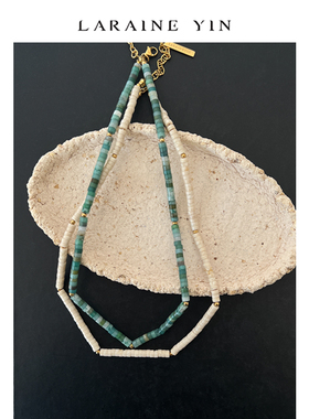 彩色多色石串珠项链百搭