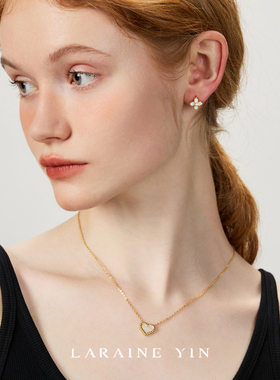 简约设计感爱心白贝项链