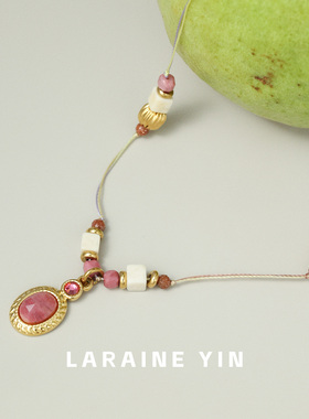 红纹石串珠长项链猪鼻项链