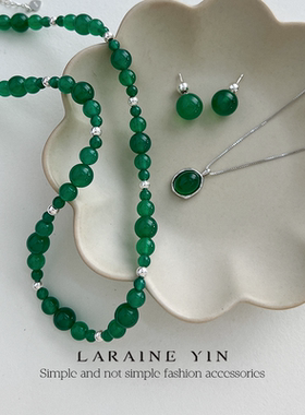 新中式绿玛瑙串珠项链