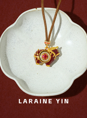 【买3免1】新中式本命年红色转运小马吊坠项链轻奢长款新年毛衣链