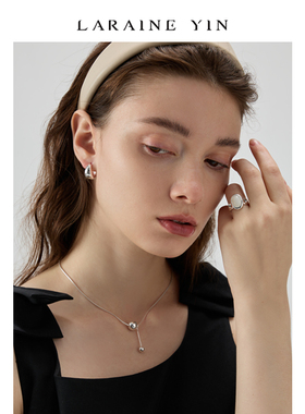 小众设计钛钢圆球项链毛衣链