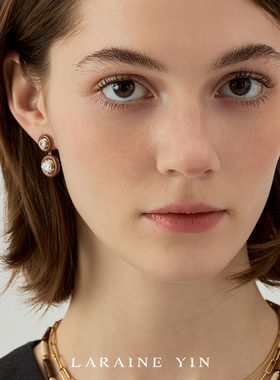 欧美虎眼石串珠叠戴项链美拉德风