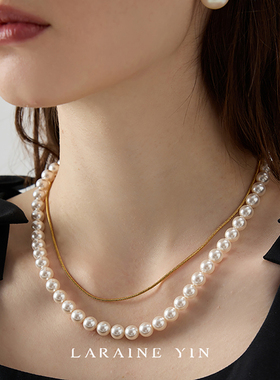 施家珍珠多尺寸项链锁骨链