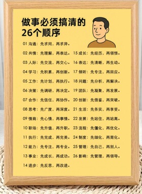 做事必懂的26个顺序哲理文字相框