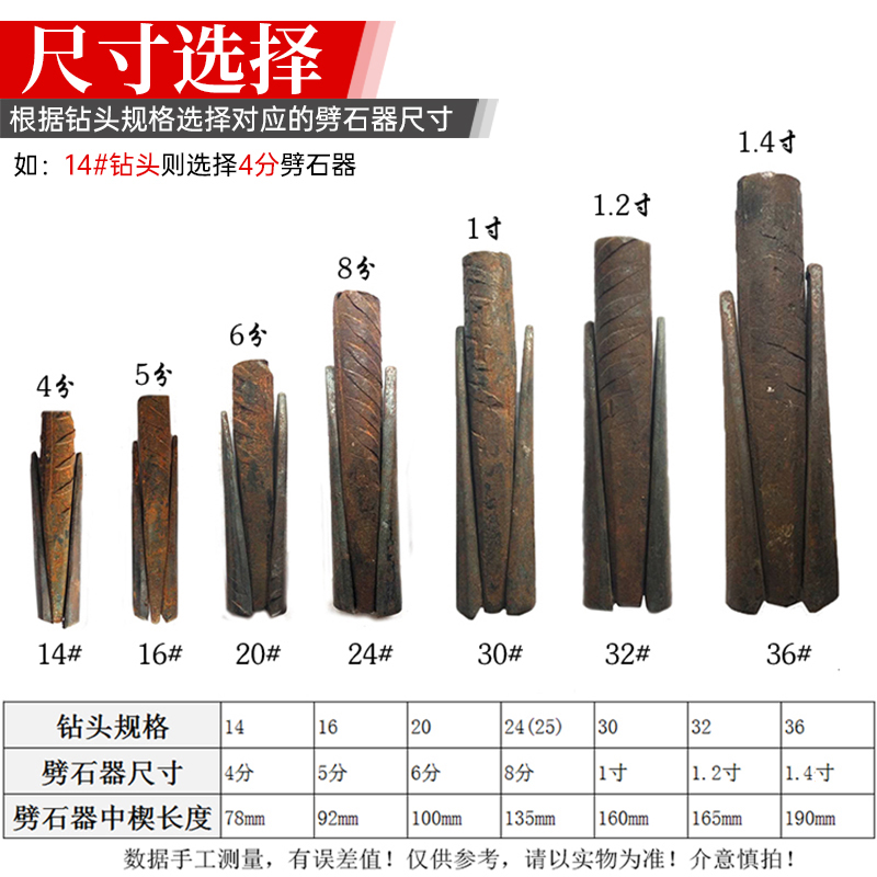 劈石器楔子神器开石夹片破石头打石材工具开山铁凿子特钢石匠专用 - 图1