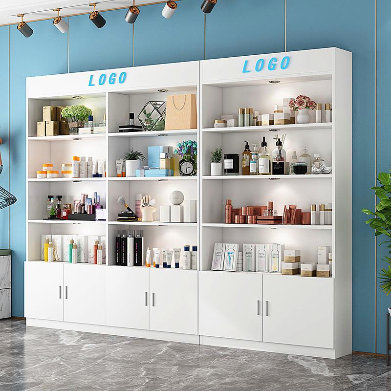 产品展示陈列柜化妆品精品展柜货架简约现代美容护肤品货柜展示架 - 图1