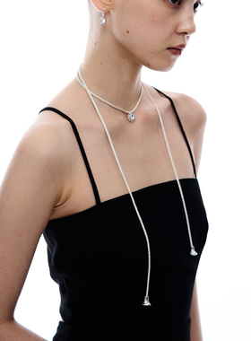 TOGGLER玫瑰切吊坠丝带项链