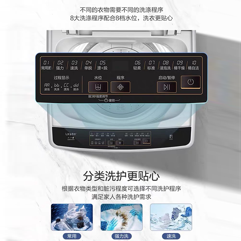 海尔智家Leader洗衣机8公斤波轮家用出租房全自动桶自洁节能M296-图1