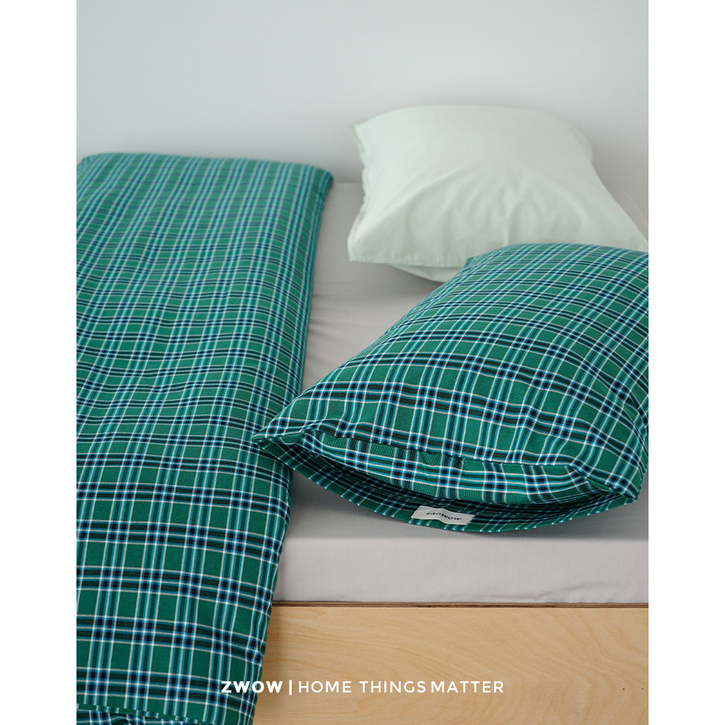 造卧zwow【织物】全棉重磅多股色纱复古中古风格子格纹枕套枕头套,淘宝优惠券,粉丝福利购,淘宝优惠卷