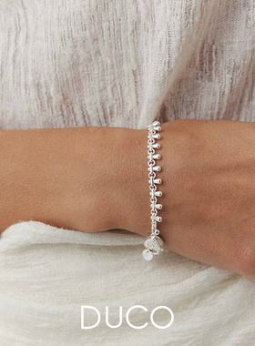 Amorflora925银爱心纹理锁扣手链