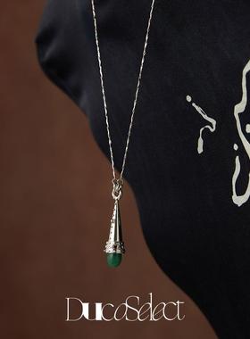 Timeless Reverie 浮雕纹理吊坠项链925银黑玛瑙原创百搭轻奢新品