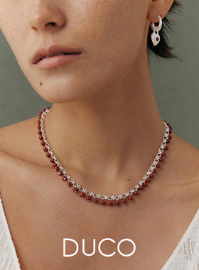 Amorflora系列红碧玉圆珠项链高级感气质时尚925银百搭【新品】