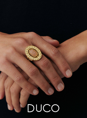 Amorflora系列椭圆形S纹理戒指