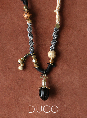 Fidiora晶石花瓶编织项链新款