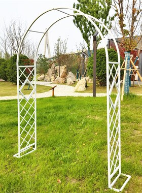 新款欧式网格爬藤架拱门花架花园月季花支架铁线莲绿萝植物架户外