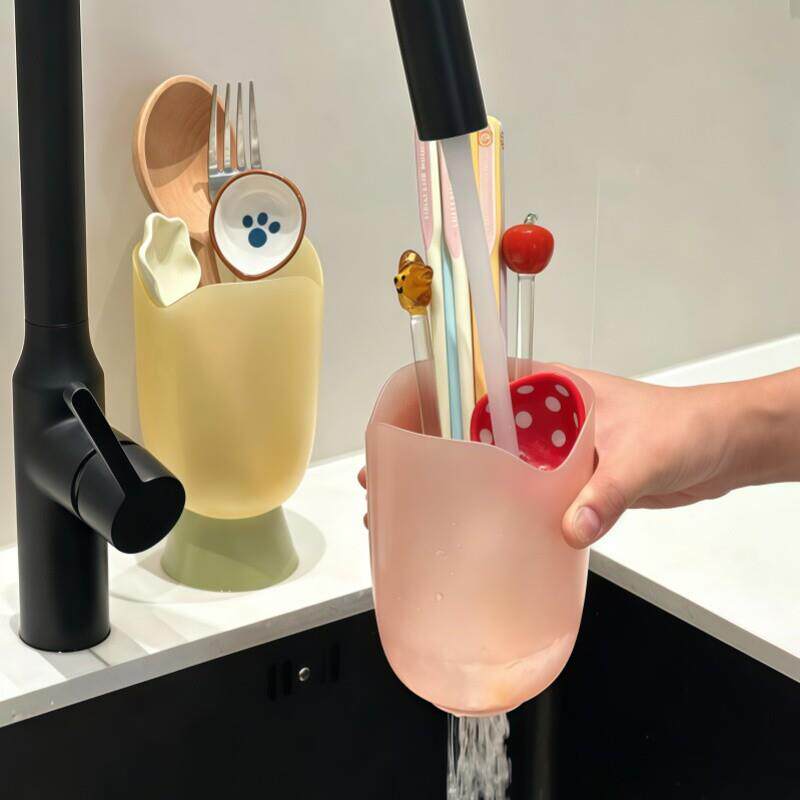 Tulip chopstick barrel drainable countertop multifunctional storage rack kitchen spoon fork chopstick cage storage box
