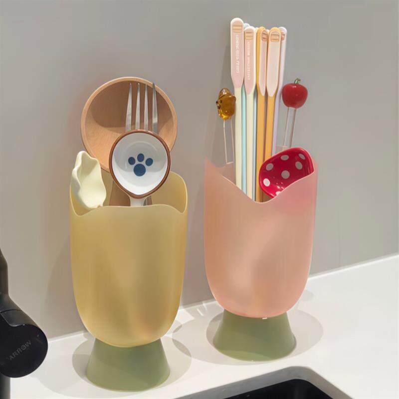 Tulip chopstick barrel drainable countertop multifunctional storage rack kitchen spoon fork chopstick cage storage box