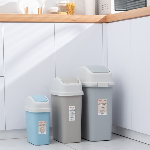 垃圾桶家用带盖厕所卫生间夹缝厨房客厅大垃圾筒摇盖小号桌面纸篓 - 图0