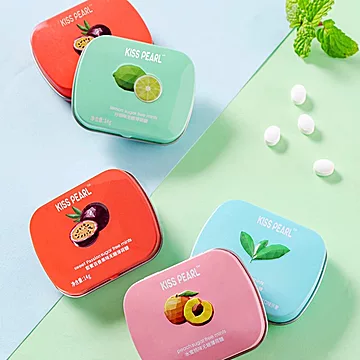 kisspearl无糖水果味薄荷糖10盒[25元优惠券]-寻折猪