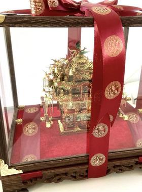 花轿展示盒玻璃罩适配拼酷十里红妆点翠凤冠金翅鸟冠罩子非久间堂
