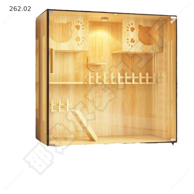 猫别墅家用木质大空间猫窝封闭式豪华猫舍猫柜宠物柜猫笼家用室内,淘宝优惠券,粉丝福利购,淘宝优惠卷