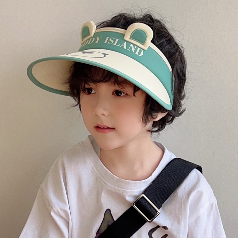 儿童空顶帽夏季韩国女童遮阳防晒帽时尚男孩户外防紫外线太阳帽潮