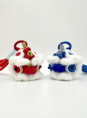 雄狮少年醒狮胸针肩部饰品配饰纯手工编织设计创意民族风舞狮活动