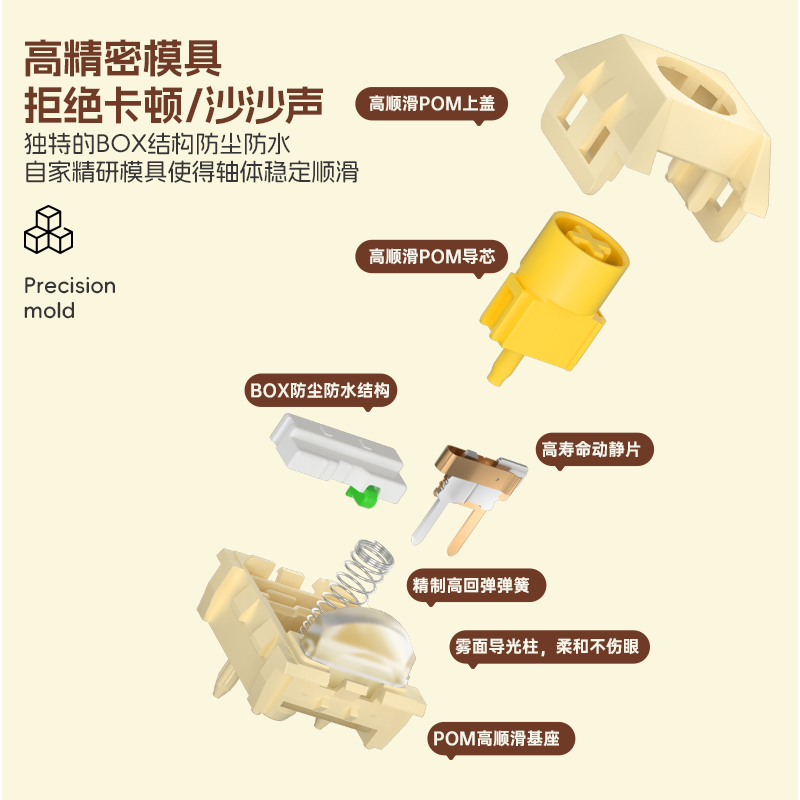 凯华KailhBOX黄油冰淇淋轴PRO官方机械键盘轴体电脑配件奶油cream - 图1