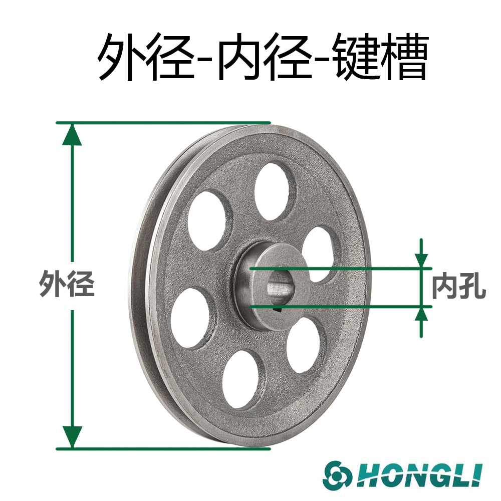 国标皮带轮单槽1A型空铸铁140180电机皮带轮大全马达三角皮带盘-图0