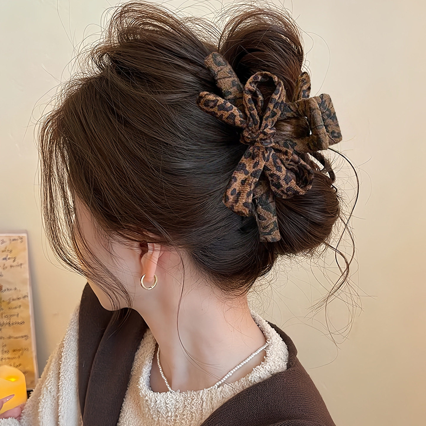 秋冬针织蝴蝶结抓夹女2025新款感后脑勺盘发卡鲨鱼夹花朵头饰,淘宝优惠券,粉丝福利购,淘宝优惠卷