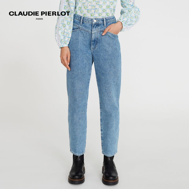 CLAUDIE PIERLOTOutlet女装时尚休闲牛仔裤哈伦长裤CFPJE00213-图0