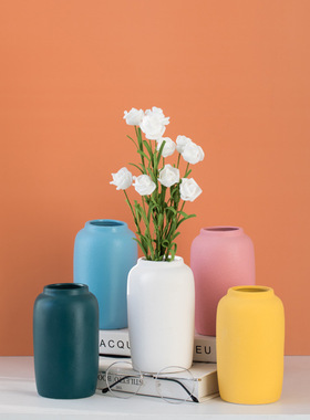 磨砂陶瓷小花瓶干花鲜花插花器皿