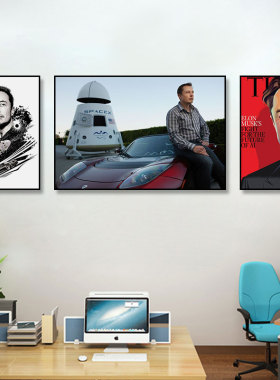 Elon  Musk 埃隆马斯克装饰画航天航空办公室挂画企业家名人壁画