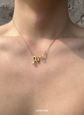 原创设计灵蛇项链男款轻奢小众