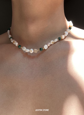 不规则淡水珍珠项链高级感颈链男